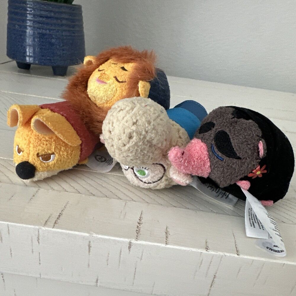 Disney TSUM‎ TSUM Zootopia Mr Big Finnick Bellwether Lionheart Plush Lot 3.5"